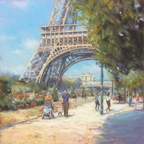 eiffel tower, paris france, plein air, sketching, painting, 